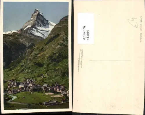 413019,Zermatt Totale m. Matterhorn Bergkulisse Kt Wallis