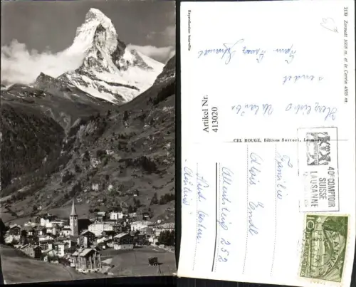 413020,Zermatt Totale et le Cervin Matterhorn Bergkulisse Kt Wallis