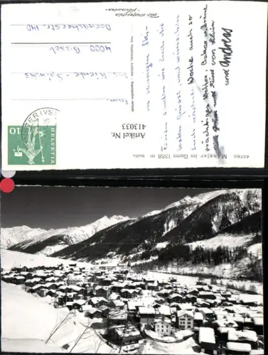 413033,Münster im Goms Totale Bergkulisse Winterbild Kt Wallis