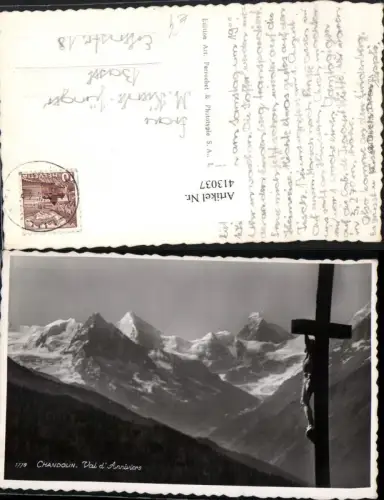 413037,Chandolin Val d'Anniviers Kreuz Bergkulisse Kt Wallis
