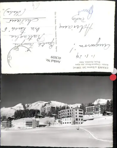 413039,Crans sur Sierre Hotels Chaperon-Rouge Bergkulisse Winterbild Kt Wallis