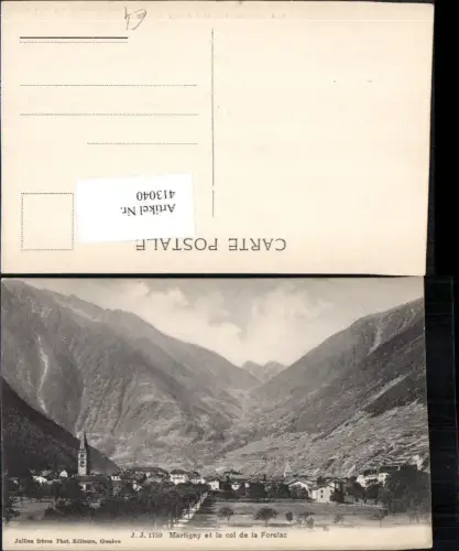413040,Martigny et la col de la Forclaz Totale Bergkulisse Kt Wallis