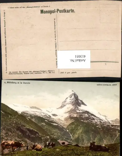 413051,Riffelberg et le Cervin Matterhorn b. Zermatt Bergkulisse Kt Wallis