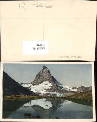 413058,Zermatt Riffelsee See m. Matterhorn Bergkulisse Kt Wallis