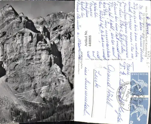 440088,Gemmipass Leukerbad Kandersteg Gemmiwand Bergkulisse Kt Wallis