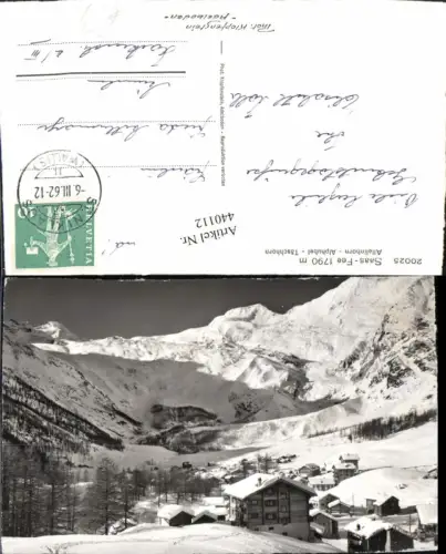 440112,Saas-Fee Totale Allalinhorn Alphubel Täschhorn Bergkulisse Kt Wallis