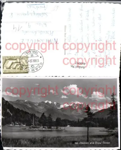 460092,Champex et le Grand Combin See Bergkulisse Kt Wallis