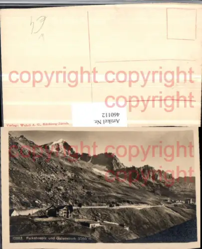 460112,Furkahospiz b. Oberwald m. Galenstock Bergkulisse Kt Wallis