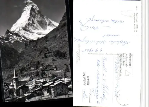 482470,Zermatt Teilansicht m. Matterhorn Bergkulisse Kt Wallis
