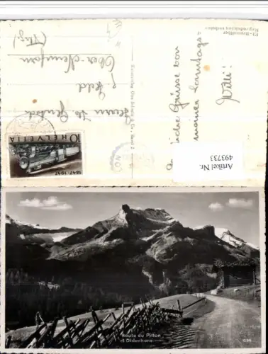 493733,Route du Pillon et Oldehorn b. Saviese Bergkulisse Kt Wallis