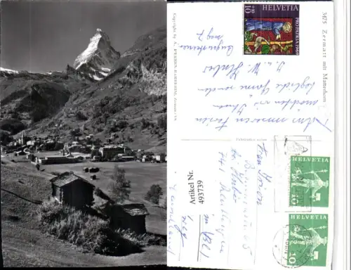 493739,Zermatt Totale m. Matterhorn Bergkulisse Kt Wallis