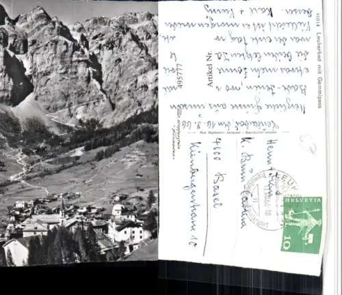 495777,Leukerbad Totale m. Gemmipass Bergkulisse Kt Wallis