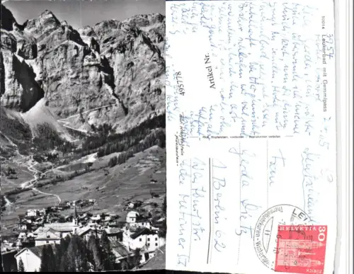 495778,Leukerbad Totale m. Gemmipass Bergkulisse Kt Wallis