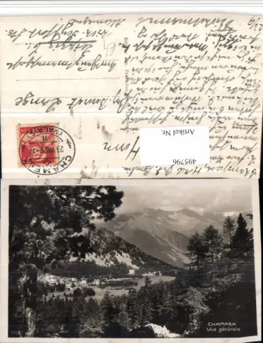 495796,Champex Vue generale Teilansicht Bergkulisse Kt Wallis