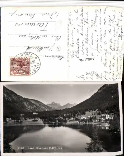 495797,Lac Champex See Bergkulisse Kt Wallis