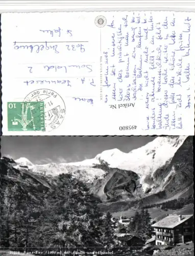 495800,Saas-Fee Teilansicht m. Alphubel Bergkulisse Kt Wallis
