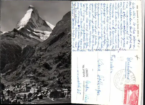502987,Zermatt et le Cervin Totale Matterhorn Bergkulisse Kt Wallis