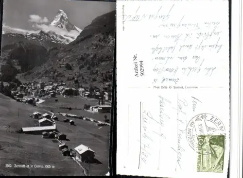 502994,Zermatt et le Cervin Totale Matterhorn Bergkulisse Kt Wallis
