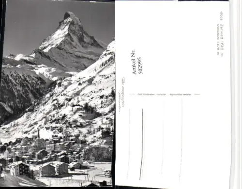 502995,Zermatt Totale m. Matterhorn Bergkulisse Kt Wallis