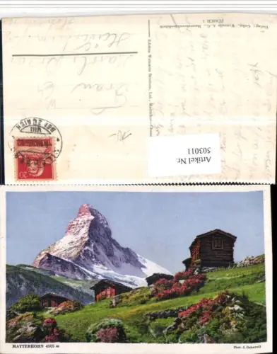 503011,Matterhorn b. Zermatt Hütten Bergkulisse Kt Wallis