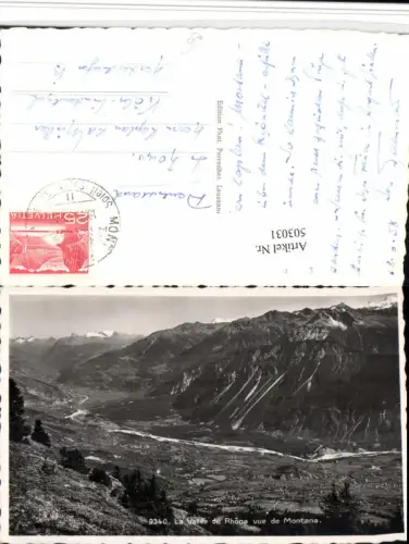 503031,La Vallee du Rhone vue de Montana Bergkulisse Kt Wallis