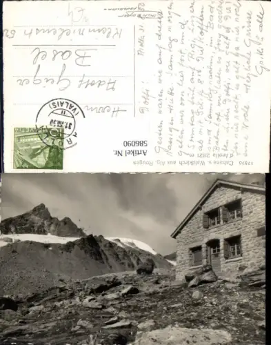 586090,Foto Ak Cabane v. Waldkirch aux Aig. Rouges d Arolla Evolene Switzerland