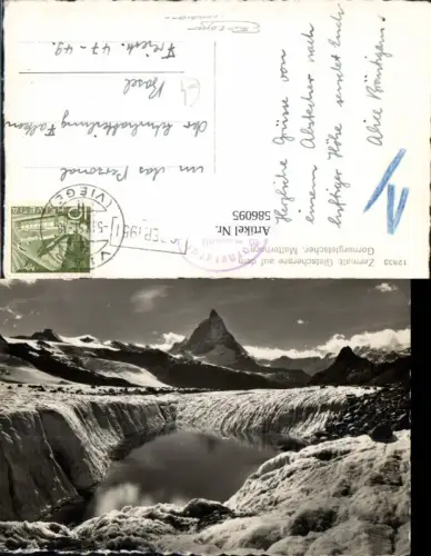 586095,Foto Ak Zermatt Gletschersee auf d. Gornergletscher Matterhorn Switzerland