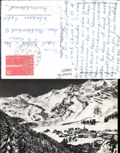 586827,Foto Ak Saas-Fee m. Mischabelgruppe Winter Switzerland