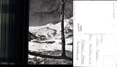 586884,Foto Ak Saas-Fee m. Alphubel Baum i. Vordergrund Switzerland
