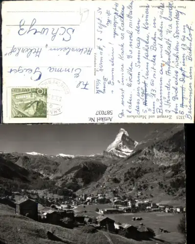 587037,Foto Ak Zermatt u. Matterhorn Switzerland