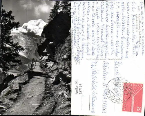 587124,Foto Ak Kapellenweg b. Saas-Fee Alphubel Switzerland