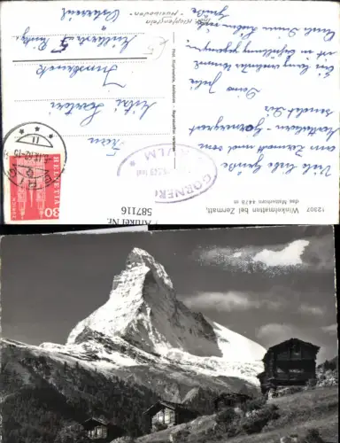 587116,Foto Ak Winkelmatten b. Zermatt m. Matterhorn Switzerland