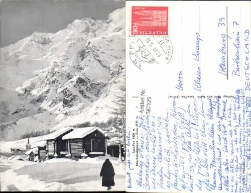 587125,Foto Ak Saas-Fee Mischabelgruppe Dom Winteransicht Switzerland