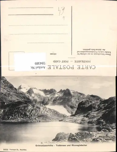 594389,Grimselpass-Höhe Totensee Gletsch Rhonegletscher