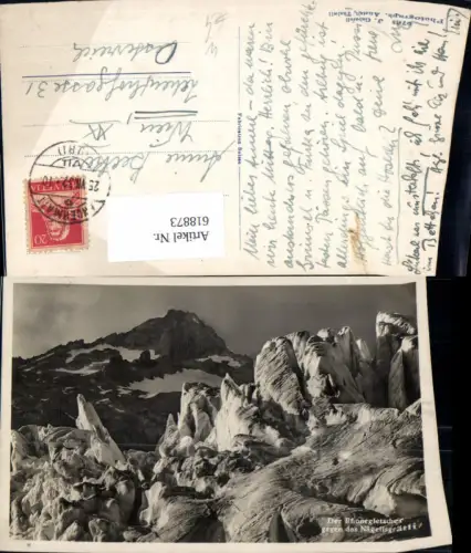 618873,Foto Ak Rhonegletscher geg. d. Nägelisgrätli Gletscher b. Gletsch