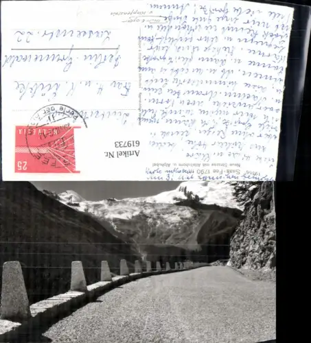 619733,Foto Ak Saas-Fee Neue Strasse m. Allalinhorn u. Alphubel
