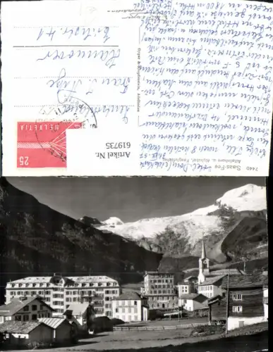 619735,Foto Ak Saas-Fee Allalinhorn u. Alphubel Feegletscher