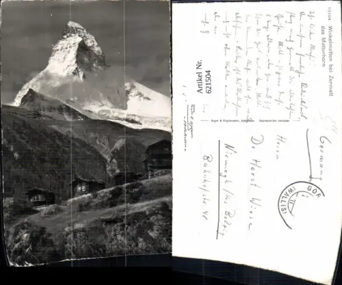 621504,Foto Ak Winkelmatten b. Zermatt Matterhorn