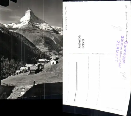 621509,Foto Ak Zermatt Matterhorn Findeln Sunnegga