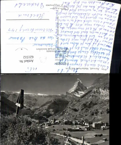 621512,Foto Ak Zermatt Matterhorn Wegkreuz Kreuz