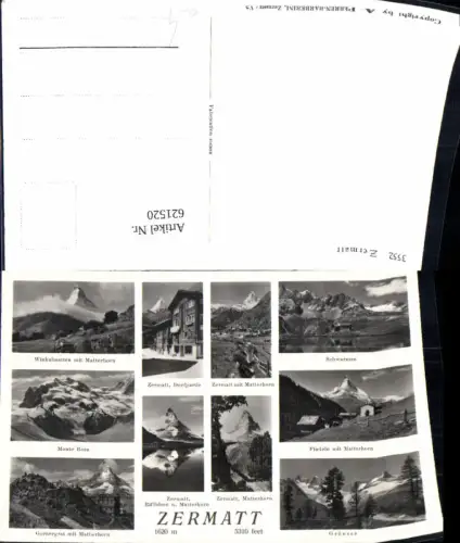 621520,Mehrbild Ak Zermatt Matterhorn Schwarzsee Findeln Grünsee Monte Rosa