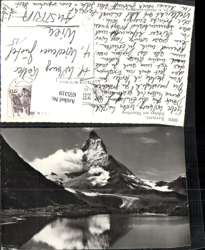 655319,Foto Ak Zermatt Riffelsee u. Matterhorn