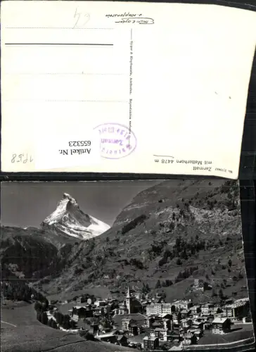 655323,Foto Ak Zermatt mit Matterhorn