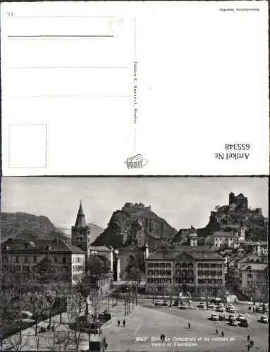 655348,Foto Ak Sitten Sion La Cathedrale et les collines de Valere et Tourbillon