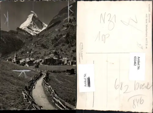 655462,Foto Ak Zermatt mit dem Matterhorn
