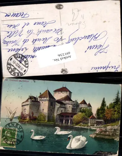 691236 Montreux Chateau de Chillon Schwäne Wallis