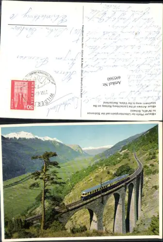 695560 Lötschbergbahn im Wallis Blauer Pfeil Brücke Viadukt Kandersteg Wilderswil