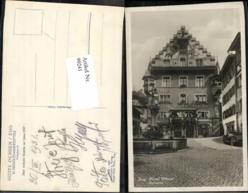 99241,Zug Hotel Ochsen m. Markt und Brunnen
