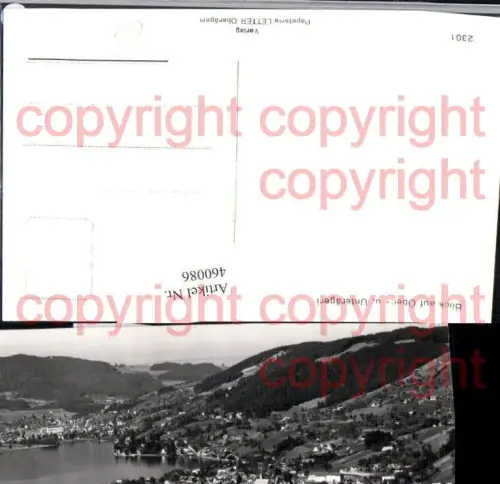 460086,Blick auf Ober- u. Unterägeri Totale See Kt Zug
