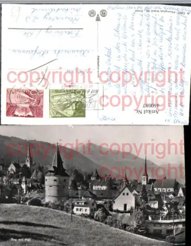 460087,Zug Teilansicht Kirchen m. Rigi Bergkulisse